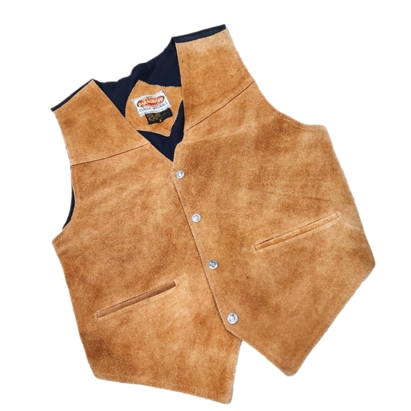 VINTAGE PARAGRAFF Suede leather Vest, Tan , Men's Medium - Picture 1 of 3